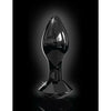 Icicles No 78 Black Glass Massager Gem End - Luxurious Handcrafted Hypoallergenic Pleasure Wand for Women - Elegant Black Glass G-Spot Stimulator - Adult Naughty Store