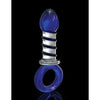 Pipedream Icicles No 81 Blue Glass Massager with Ring End - Premium Handcrafted Hypoallergenic Pleasure Wand for Sensual Stimulation - Adult Naughty Store