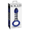 Pipedream Icicles No 81 Blue Glass Massager with Ring End - Premium Handcrafted Hypoallergenic Pleasure Wand for Sensual Stimulation - Adult Naughty Store