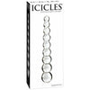 Icicles No 2 Glass Anal Beads - Exquisite Handcrafted Pleasure for Anal Stimulation - Model 2 - Unisex - Sensational Backdoor Delight - Clear