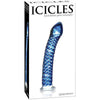 Icicles No 29 Textured Glass Dildo - Handcrafted Luxury Pleasure Toy for G-Spot and Prostate Stimulation - Elegant Ribbed Design - Unisex - 7 Inches Length - Hypoallergenic - Phthalates Free  - Adult Naughty Store