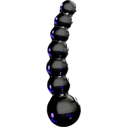 Icicles No 66 Glass Massager - Black, Hand Blown Luxury Pleasure Wand for G-Spot and P-Spot Stimulation - Adult Naughty Store