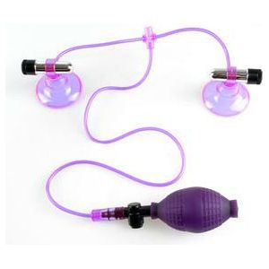 Fetish Fantasy Vibrating Nipple Pumps - PleasureMax Pro Nipple Stimulator for Women - Purple - Adult Naughty Store