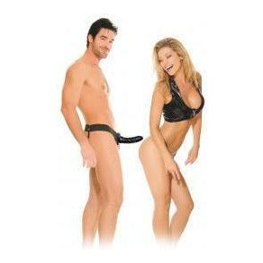 Introducing the Luxe Pleasure For Him Or Her Hollow Strap-On in Black - Model LP-3000