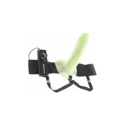 Pipedream Fetish Fantasy Vibrating Hollow Strap On 6.5 Inch Glow In Dark - Unleash Sensational Pleasure for Him and Her - Adult Naughty Store