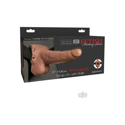 Fetish Fantasy Hollow Rechargeable Strap-On with Balls - Model 6TA - For Men with ED - P-Spot Pleasure - Black