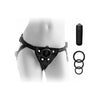 Fetish Fantasy Vibrating Plush Harness Adjustable Black - Ultimate Pleasure for All Genders and Intense Stimulation - Adult Naughty Store