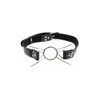 Fetish Fantasy Extreme Spider Gag Silver - Steel O-Ring Leather Strap BDSM Mouth Gag Toy Model FPEX-001 - Unisex Oral Restraint for Open Mouth Play - Silver - Adult Naughty Store