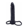 Introducing the Pleasure Pro Double Delight Strap-On Dildo - Model DD-550, Black - Adult Naughty Store