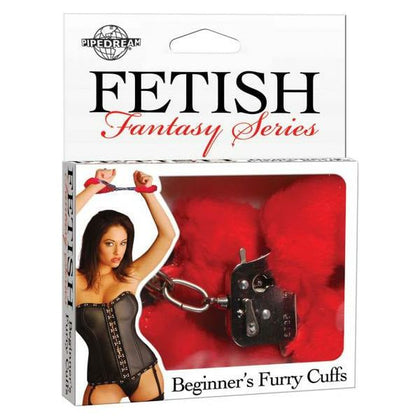 Pipedream Fetish Fantasy Beginners Furry Cuffs Red - Comfortable and Sensual Bondage Restraints for Couples