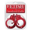 Fetish Fantasy Anodized Metal Cuffs - Beginner-Friendly Restraints for Unleashing Sensual Desires - Model FPA-RC-001 - Unisex - Intensify Pleasure - Captivating Red - Adult Naughty Store