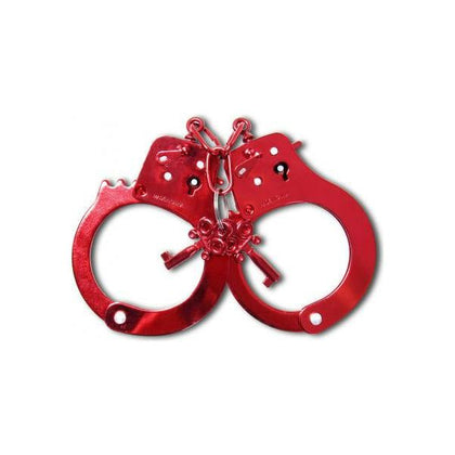 Fetish Fantasy Anodized Metal Cuffs - Beginner-Friendly Restraints for Unleashing Sensual Desires - Model FPA-RC-001 - Unisex - Intensify Pleasure - Captivating Red