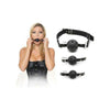 Fetish Fantasy Ball Gag Training System - Black Leather, Non-Toxic Plastic, 3 Sizes (1.5