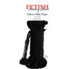 Fetish Fantasy Series Deluxe Silky Rope Black 32ft - Premium Japanese-Style Bondage Rope for Sensual Shibari Play - Adult Naughty Store