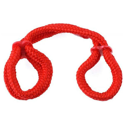 Fetish Fantasy Silk Rope Love Cuffs - Beginner's Japanese Bondage Restraints - Model RS-100 - Unisex - Ankle and Wrist Pleasure - Red