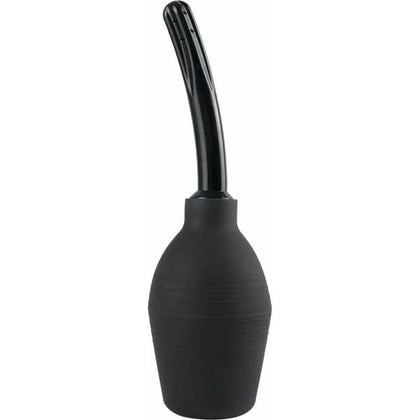 Silicone Pleasure Co. Fetish Fantasy Curved Douche Enema - Model D-1001 - Unisex Anal and Vaginal Cleansing System - Black - Adult Naughty Store