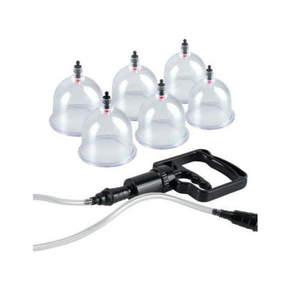 Fetish Fantasy Beginner 6 Piece Cupping Set - Deluxe Suction Sensation Kit for Sensual Play - Model FFB-6PCS - Unisex - Nipple, Clitoral, Buttocks, and Erogenous Zone Stimulation - Black