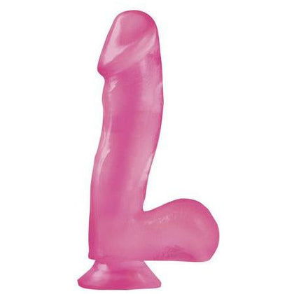 Basix Rubber 6.5-Inch Dong with Suction Cup - Pink - Hypoallergenic, Phthalate-Free, and Latex-Free - Made in the USA