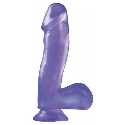 Basix Rubber Works 6.5 inches Purple Dong Suction Cup - Premium American-Made Realistic Dildo for Harness-Compatible Pleasure - Adult Naughty Store