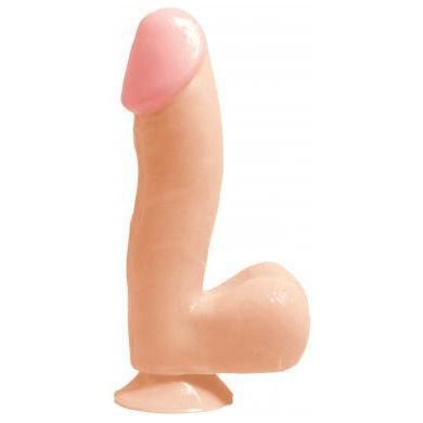Basix Rubber Works 6.5 inches Beige Dong With Suction Cup - Premium American-made Realistic Dildo for Lifelike Pleasure - Model B6.5SC - Harness Compatible - Waterproof - Beige