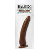 Basix Rubber 7 inches Slim Dong With Suction Cup - Brown - Hypoallergenic American-Made Phthalate-Free Latex-Free Pleasure Toy for All Genders