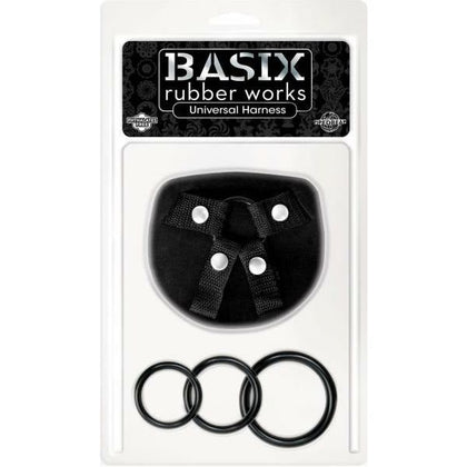 Basix Rubber Works Universal Harness Regular Size Black - Versatile Strap-On Harness for Sensual Pleasure