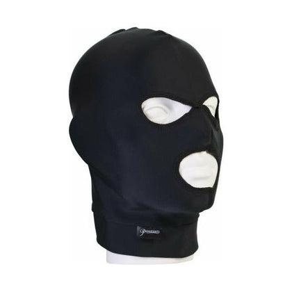 Fetish Fantasy Spandex 3 Hole Hood Black Limited Edition - Unleash Your Sensual Desires with this Exquisite BDSM Hood - Adult Naughty Store