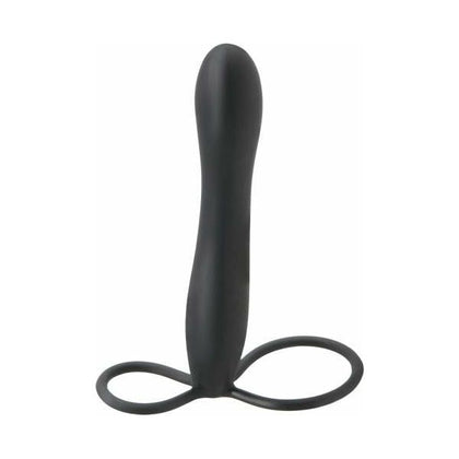 Introducing the Fetish Fantasy Elite Silicone Double Trouble Male Strap On Dildo - Model DT-2000 - Black