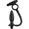 Elite Silicone Anal Fantasy Ass Kicker Plug with Cock Ring - Model AK-5001 - Male - Dual Stimulation - Black - Adult Naughty Store