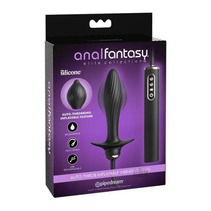 Anal Fantasy Elite Auto-Throb Black Inflatable Vibrating Plug for Advanced Anal Stimulation and Pleasure