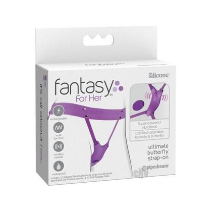 Fantasy For Her Ultimate Butterfly Strap-On - Model X23: A Versatile and Pleasurable Intimate Experience for Women in Vibrant Purple - Adult Naughty Store