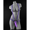 Purple Dillio 7-Inch Strap On Suspender Harness Set for Women - Ultimate Control and Sensual Pleasure - Adult Naughty Store