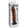 Introducing the King Cock 8 inches Vibrating Dildo: The Ultimate Realistic Pleasure Experience in Brown - Adult Naughty Store