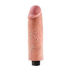 Introducing the Sensation Plus King Cock 10-Inch Vibrating Dildo - Beige: The Ultimate Realistic Pleasure Experience for All Genders! - Adult Naughty Store