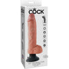 Introducing the Exquisite Pleasure King Cock 10 Vibrating Dildo with Balls - Beige - Adult Naughty Store