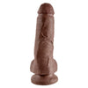 King Cock Realistic 8-Inch Dildo with Balls - Lifelike Pleasure Toy for Men and Women - Brown