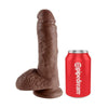 King Cock Realistic 8-Inch Dildo with Balls - Lifelike Pleasure Toy for Men and Women - Brown