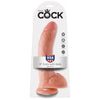 King Cock 9 Inches Realistic Dildo with Suction Cup Base - Model KC-9B, Beige