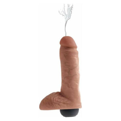 King Cock Realistic 8-Inch Squirting Dildo with Balls - Model KC-8SQTAN - For All Genders - Ultimate Ejaculation Experience - Tan - Adult Naughty Store