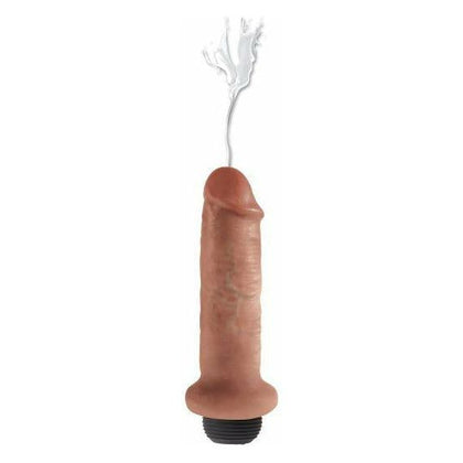 King Cock 6 inches Squirting Cock Tan Dildo - Lifelike Pleasure for Intense Cum Play - Model KCSQ-6T - Male/Female - G-Spot and Prostate Stimulation - Realistic Tan Color - Adult Naughty Store