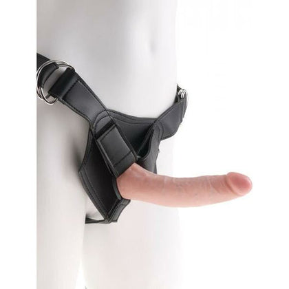 King Cock Strap On Harness with 7 inches Beige Dildo - Realistic Pleasure for All Genders - Adult Naughty Store