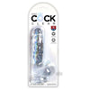 King Cock Clear 6 inches Realistic Dildo with Balls - Unleash Your Desires with the Sensational Pleasure Toy for Him or Her - Model KC-6C - Transparent
