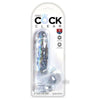 King Cock Clear 6 inches Realistic Dildo with Balls - Unleash Your Desires with the Sensational Pleasure Toy for Him or Her - Model KC-6C - Transparent - Adult Naughty Store