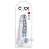 King Cock Clear 8 Inches Realistic Dildo with Balls - Lifelike Pleasure for All Genders - Transparent - Adult Naughty Store