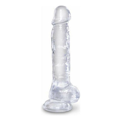 King Cock Clear 8 Inches Realistic Dildo with Balls - Lifelike Pleasure for All Genders - Transparent - Adult Naughty Store