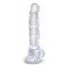 King Cock Clear 8 Inches Realistic Dildo with Balls - Lifelike Pleasure for All Genders - Transparent - Adult Naughty Store