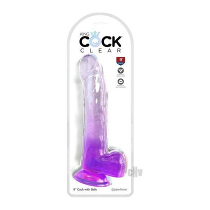 King Cock Clear Translucent Dildo with Suction Cup Base - Model KC 9 - Unisex Pleasure Toy for Intimate Play - Purple