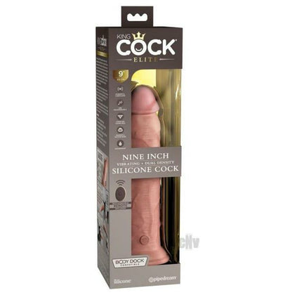 King Cock Elite Dual Density Vibe Cock 9 Light - Realistic Silicone Dildo with Powerful Vibrations for Enhanced Pleasure - Male Masturbation Toy - Model KCEDDV9L - Male - Anal and Vaginal Sti - Adult Naughty Store