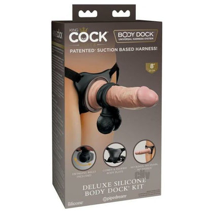 King Cock Elite Deluxe Body Dock Kit - Strap-On Dildo Harness System for Ultimate Pleasure - Model KCEDBDK-001 - Unisex - Full Body Stimulation - Black - Adult Naughty Store