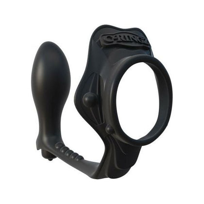 Introducing the Rock Hard Ass Gasm Vibrating Ring - Black: The Ultimate Pleasure Enhancer for Men's Explosive Ejaculations
